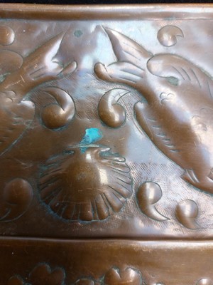 Lot 162 - A Newlyn copper letter/wall rack.