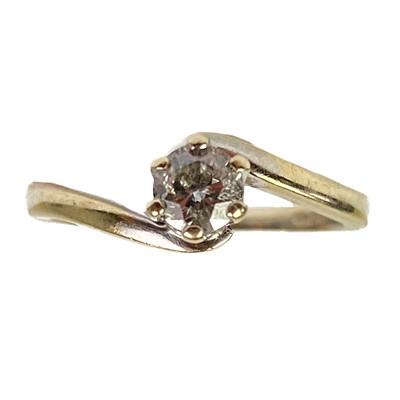 Lot 171 - An 18ct white gold 0.33ct diamond solitaire ring.