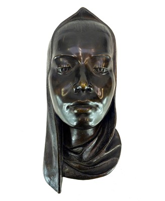 Lot 225 - An early 20th century bronze bust of the Maddona.