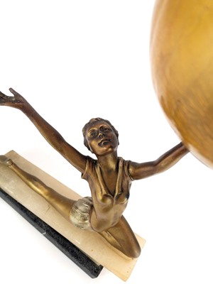 Lot 269 - An Art Deco gilt spelter figural table lamp.