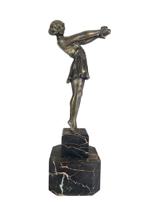 Lot 258 - An Art Deco bronze figure in the manner of Emile Carlier.