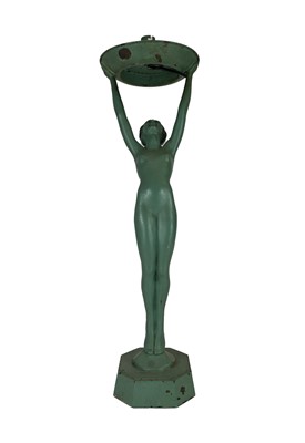 Lot 223 - An Art Deco cast metal figural table lamp.