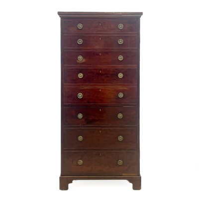 Lot 714 - An unusual late Victorian mahogany cupboard or low wardrobe.