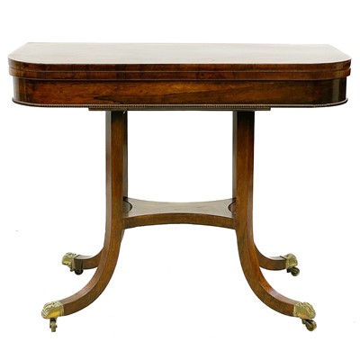 Lot 736 - A Regency rosewood fold-top card table.