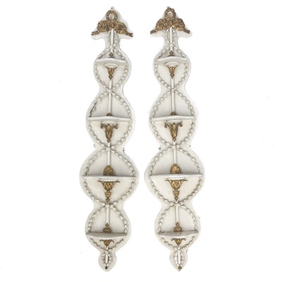 Lot 735 - A pair of late Victorian white painted and gesso wall appliques/shelves.