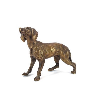 Lot 183 - An Austrian bronze model of a standing hound circa 1900