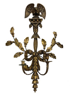 Lot 742 - An Empire style gilt wood and gesso girandole.