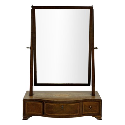 Lot 627 - A George III mahogany toilet mirror.