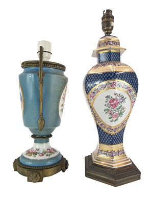 Lot 170 - A Paris porcelain lamp base.