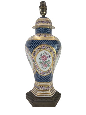 Lot 170 - A Paris porcelain lamp base.