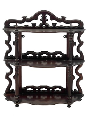 Lot 621 - A Victorian mahogany small wall shelf.