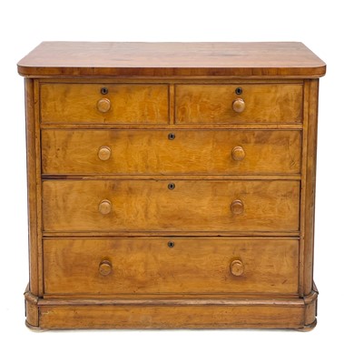 Lot 706 - A Victorian satin birch chest.