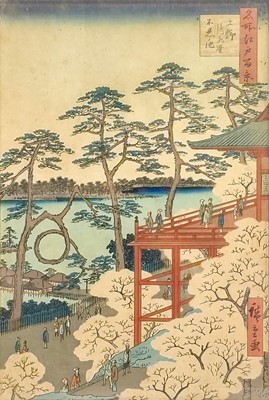 Lot 1024 - A Japanese woodblock print, by Utagawa Hiroshige (1797-1858).