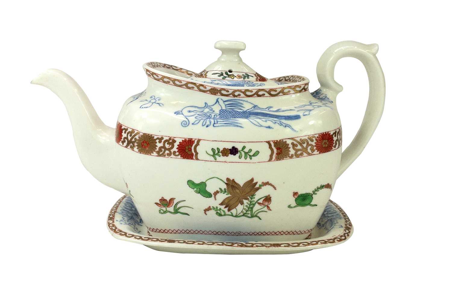 Lot 545 - A Spode teapot, cover and stand.