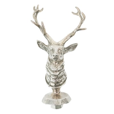 Lot 80 - A chrome plated stag car mascot.