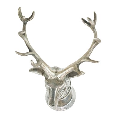 Lot 80 - A chrome plated stag car mascot.