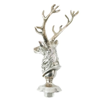 Lot 80 - A chrome plated stag car mascot.