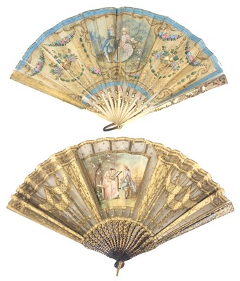 Lot 341 - An Italian tortoiseshell fan.