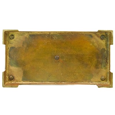 Lot 295 - A Jugendstil inspired brass and copper inkwell or Standish.