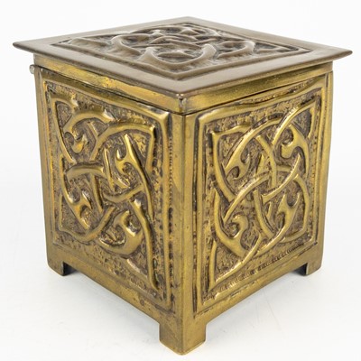 Lot 57 - An Arts and Crafts brass trinket box.