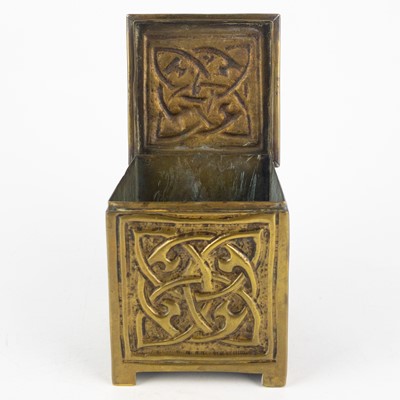 Lot 57 - An Arts and Crafts brass trinket box.