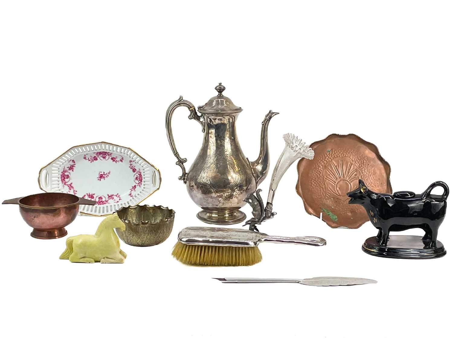 Lot 44 - A single spill epergne, modelled as a squirrel nibbling an acorn.