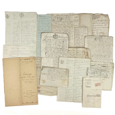 Lot 564 - French 18th century and later Indentures, mortgages, rents etc