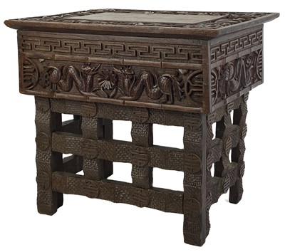 Lot 1127 - A Chinese hardwood folding table, circa 1900.