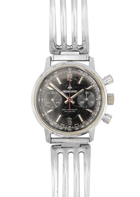 Lot 116 - CHRONOSPORT  - A gentleman's stainless steel chronograph manual wind wristwatch.