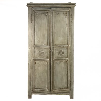 Lot 139 - A French painted oak armoire.