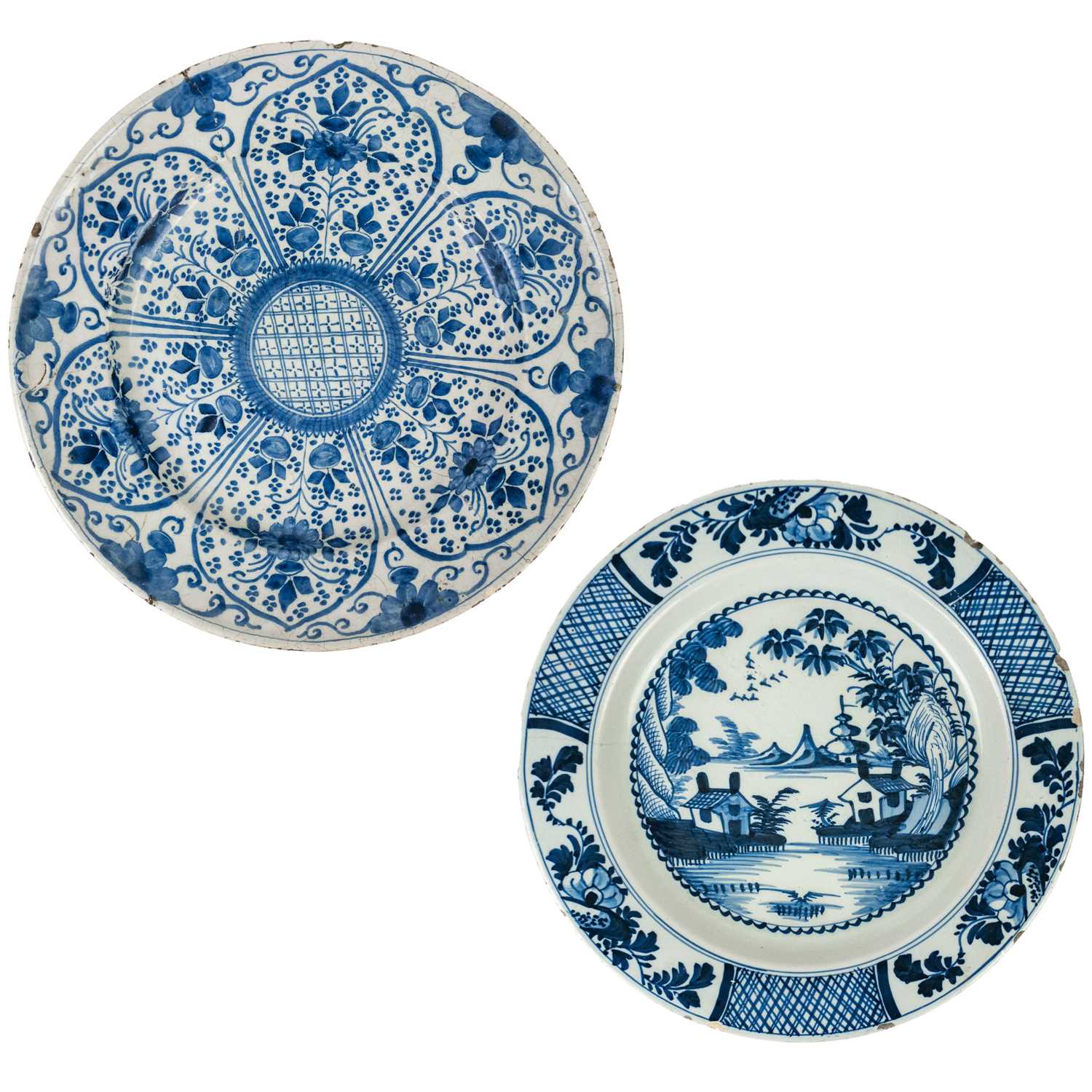 Lot 261 - A Delft blue and white charger.