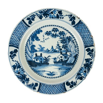 Lot 261 - A Delft blue and white charger.