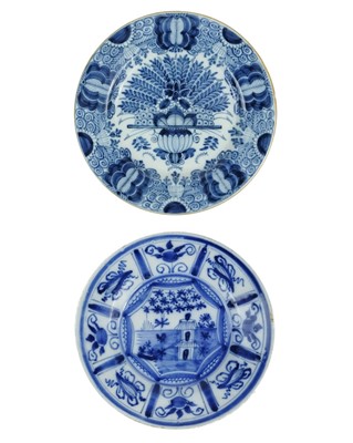 Lot 388 - A Dutch Delft blue and white plate.