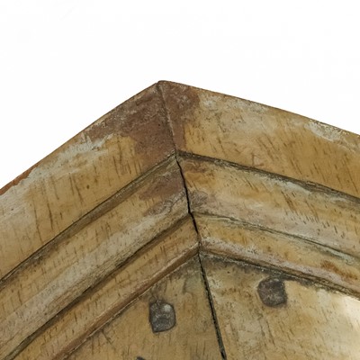 Lot 69 - A sycamore architectural arch triple mirror frame.