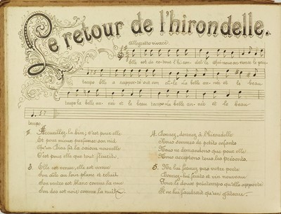 Lot 36 - (Penmanship and French songs)