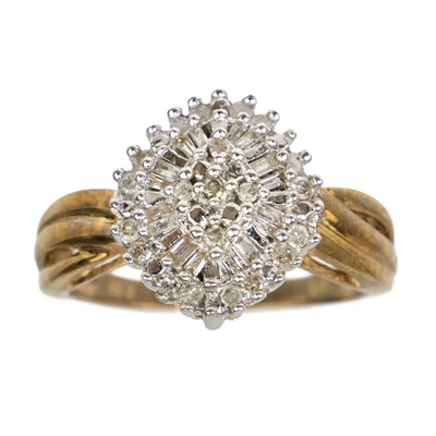 Lot 373 - A 9ct diamond set cluster ring.