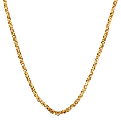 Lot 81 - A 9ct belcher link necklace.