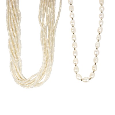 Lot 408 - A Brooks & Bentley pearl necklace and one other pearl necklace.