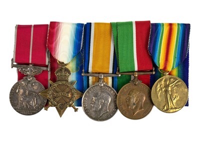 Lot 215 - WW1 B.E.M. and Mercantile Marine group of five medals