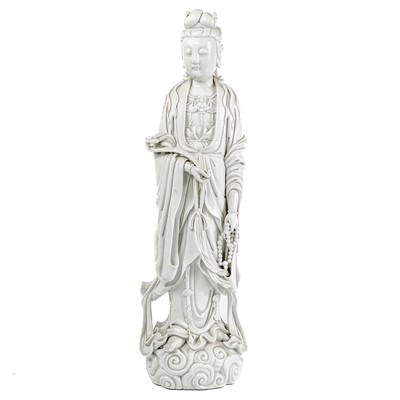 Lot 1029 - A Chinese blanc de chine figure of Guanyin, 19th century.