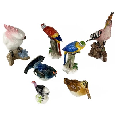 Lot 514 - A collection of seven continental ceramic birds.