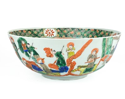 Lot 1061 - A Chinese famille verte porcelain bowl, Kangxi mark.