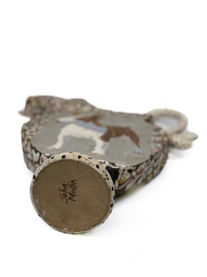 Lot 600 - A John Mullin ceramic ewer, painted with Bull terriers.