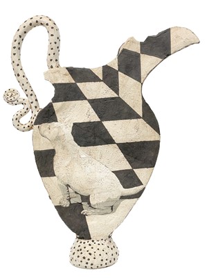 Lot 600 - A John Mullin ceramic ewer, painted with Bull terriers.