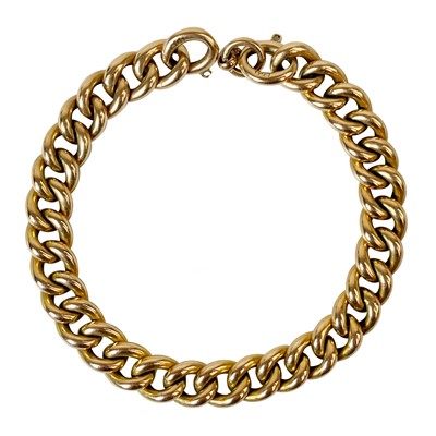 Lot 130 - A 9ct hallmarked gold curb-link bracelet.