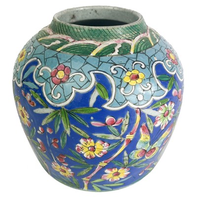 Lot 1159 - A Chinese famille verte porcelain ginger jar, 19th century.