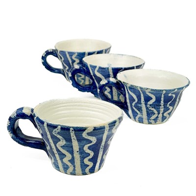 Lot 440 - Four Linda Craig studio pottery teacups.