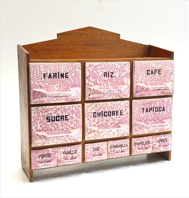 Lot 971 - An early 20th century French spice cabinet,...