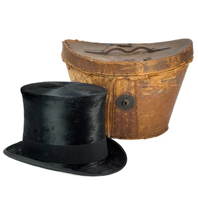 Lot 337 - An early 20th century moleskin plush silk top hat by Henry Heath.