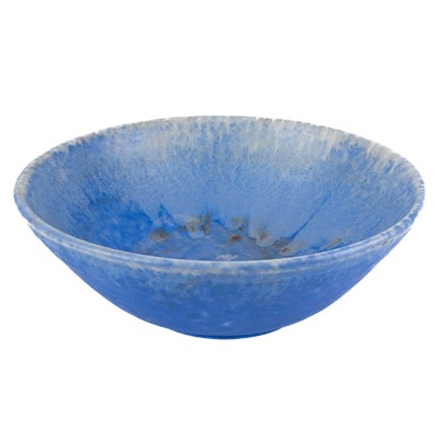 Lot 477 - A Ruskin blue glazed crystalline pottery bowl.